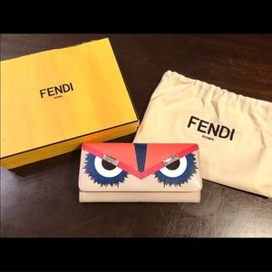 Fendi monster embellished sadism leather wallet